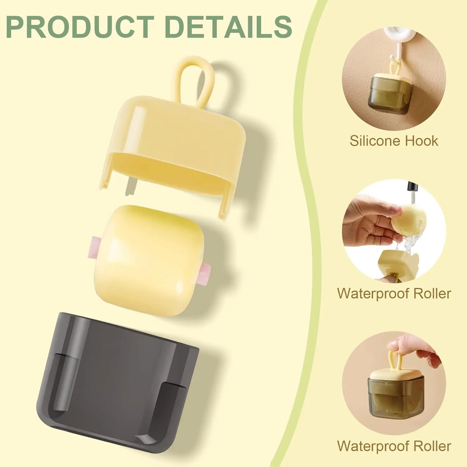 1 Pack Mini Lint Roller for Travel, Portable Mini Pet Hair Remover Sticky Rollers for Dogs Cats, Reusable Lint Roller for Clothes, Pet, Travel Lint Rollers (Beige)