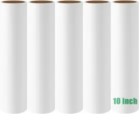 10 inch Mega Lint Roller Refills Compatible with Evercare Layers Smart Design Large Floor Lint Rollers Extreme Stick 10'' Wide Sticky Roller Refills 60 Sheets per Roll 5 Pack Total 300 Sheets