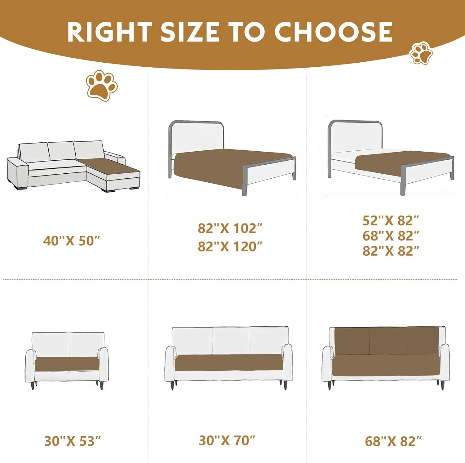 100% Double-Sided Waterproof Blanket, Couch Cover for Dogs Washable, Reversible Dog Bed Cover. (DarkLight Grey, 52 X 82 Inch - 1 Pack)