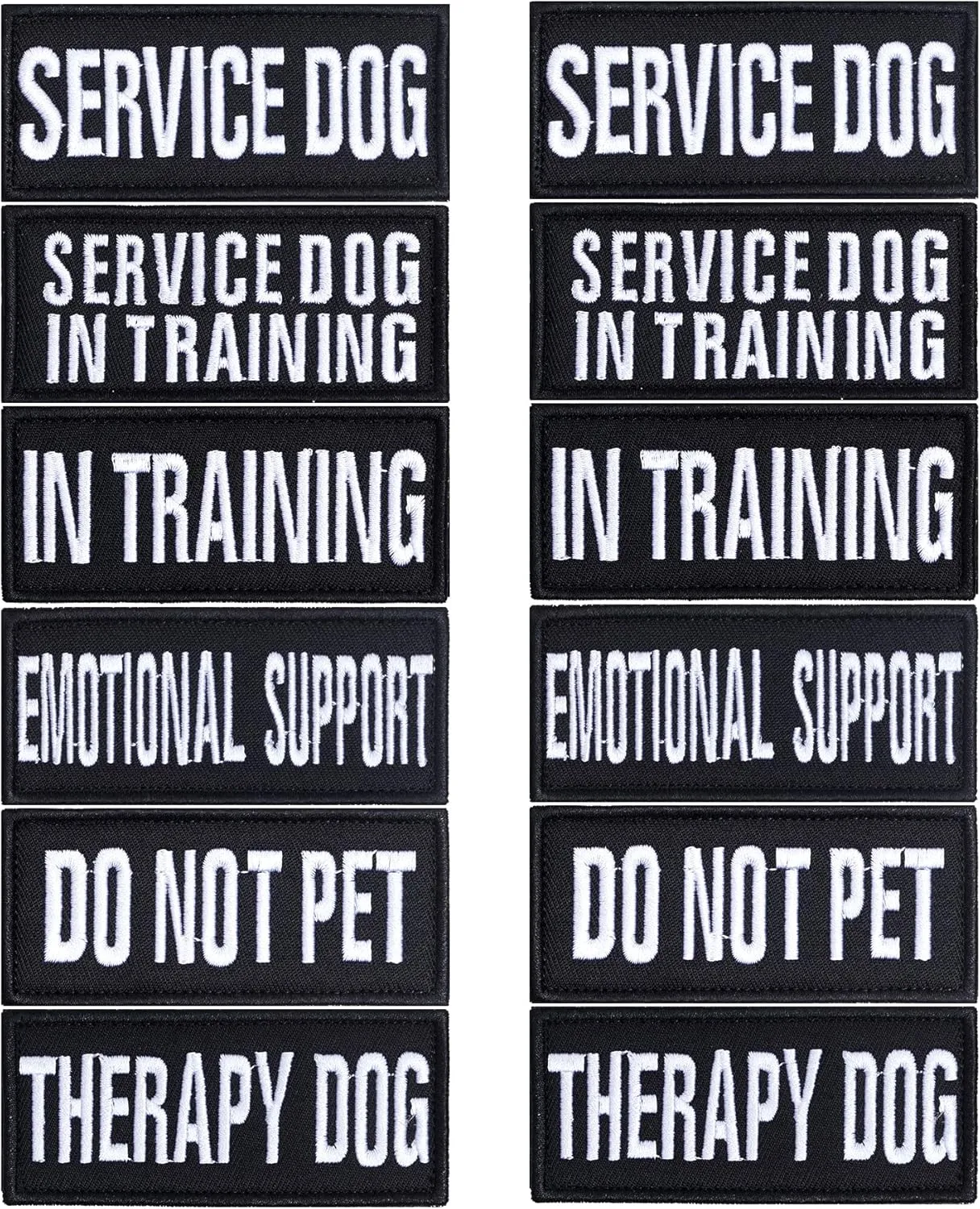12 Pieces Removable Tactical Dog Harness Service Dog Vest Patches Do Not Pet in Training and Emotional Support Dog Vest Patches(3.6 x 1.6Inch)