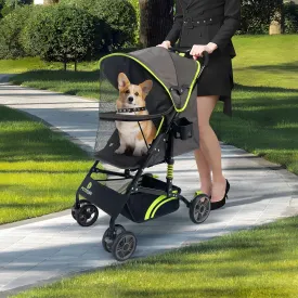 22 Buddy Buggies Foldable Pet Stroller - Shock Absorbing Frame with Storage - Machine Washable Fabric - Durable Mesh & UV Protected Retractable Canopy - Cat & Dog Stroller Up to 30lb