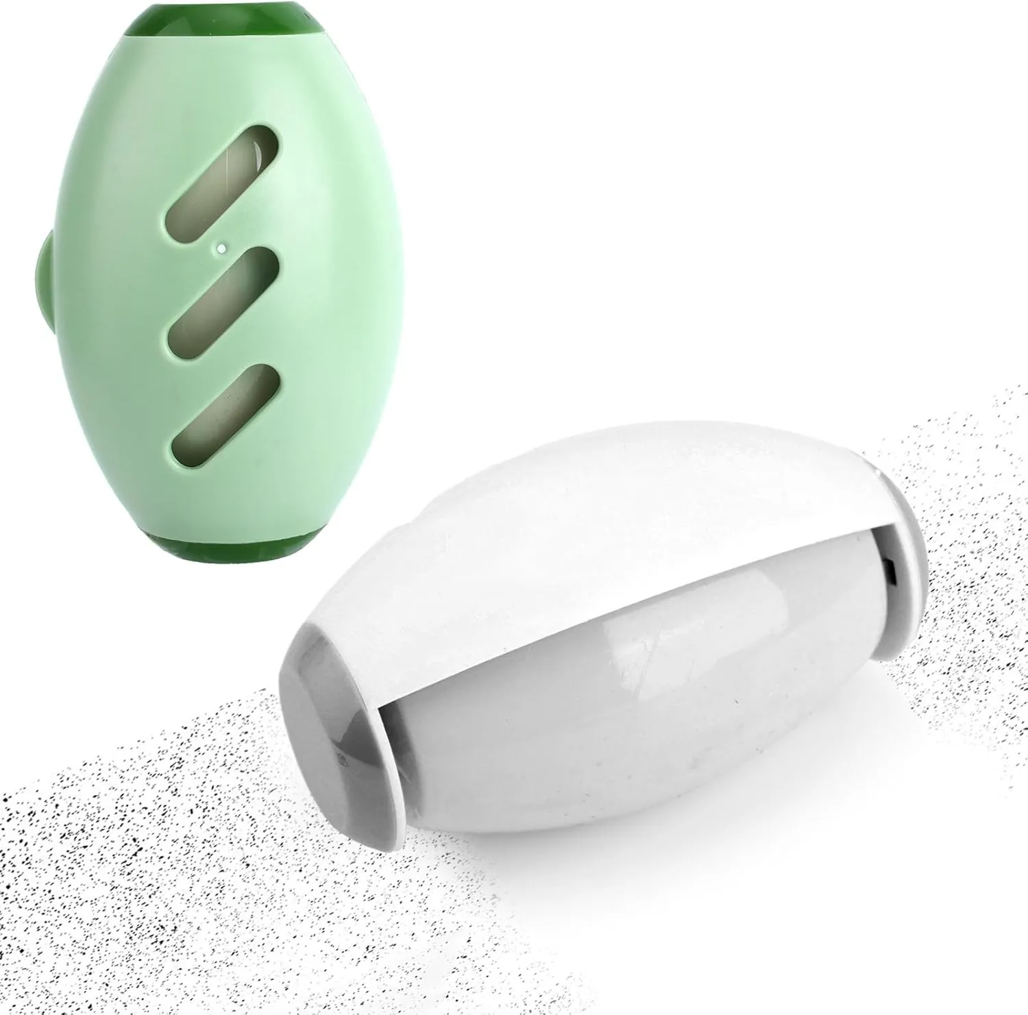 2pcs Reusable Washable Lint Roller, Mini Lint Roller Travel Size Cat Dog Hair Roller Ball Portable Pet Hair Sticky Remover Fabric Shaver Cleaner for Clothing Sofas Debris Dust (White & Green)
