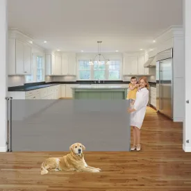 42" Tall x 76" Wide Retractable Baby Gates Extra Wide Dog Gate Tall Gates for Dogs Indoor/Outdoor Cat Gate for Doorway Dog Gates for The House, Extra Wide Pet Gate Mesh Baby Gate for Stairs, Gray