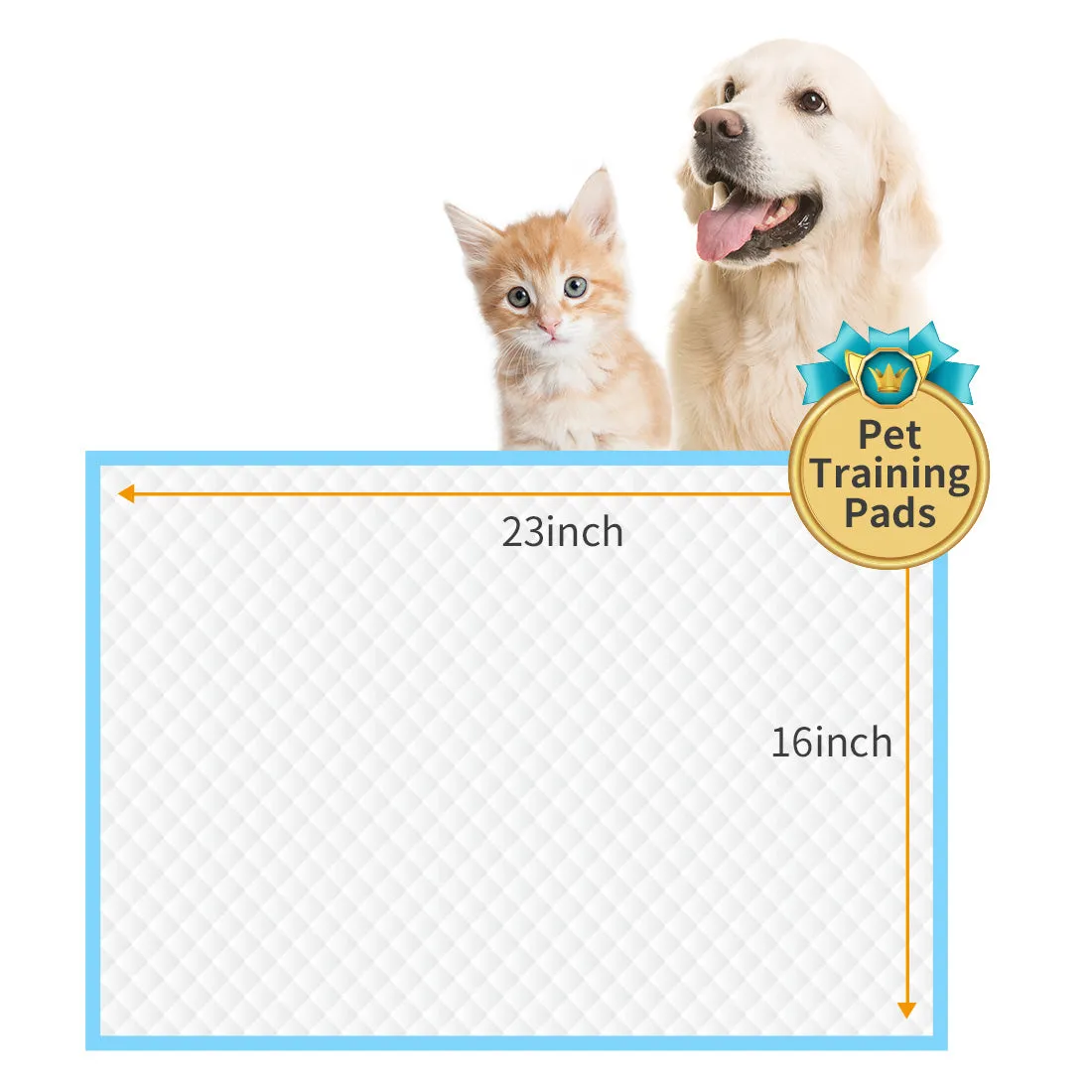 Aimondow Absorbent Puppy Pads Quick Drying Training Pads for Dogs Cats Leak-Proof Dog Pee Pads Disposable Dog Pads Pet Underpads for Puppies, Regular, 23inch×16inch, 60 Count