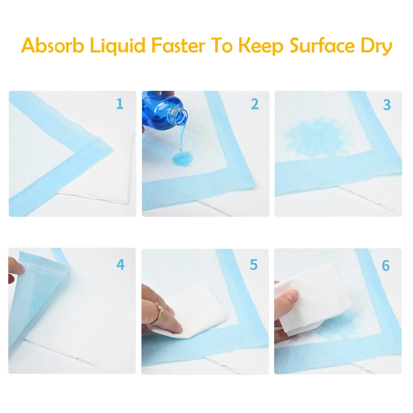 Aimondow Absorbent Puppy Pads Quick Drying Training Pads for Dogs Cats Leak-Proof Dog Pee Pads Disposable Dog Pads Pet Underpads for Puppies, Regular, 23inch×16inch, 60 Count