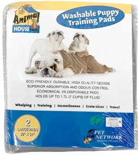 Animal House Washable Puppy Training/Pee Pad – 2 Pack – 76cm x 91cm approx - SPECIAL (ND)