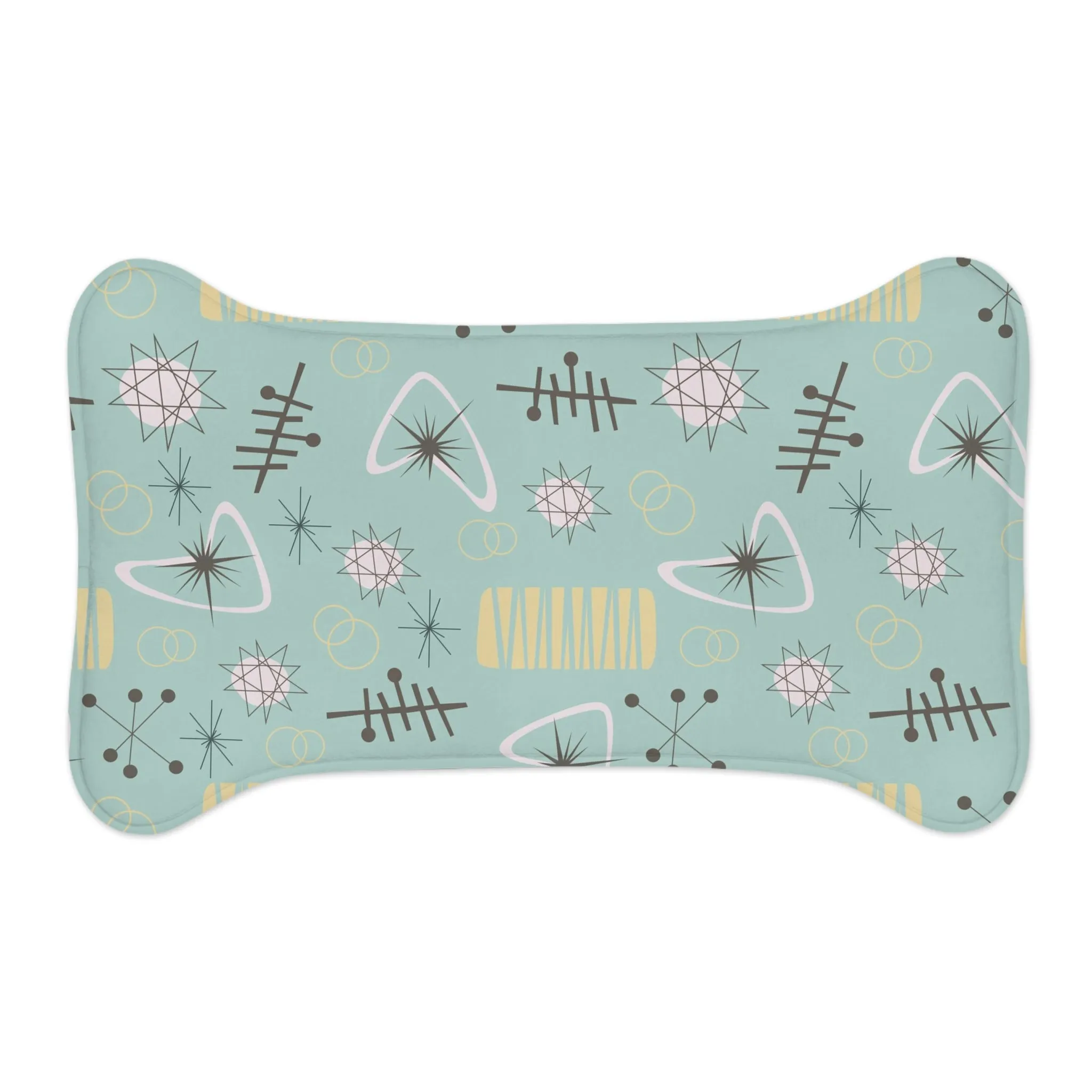 Atomic Kitschy Cat, Fish Pet Feeding Mat, Dog Bone Shape For Dogs Mid Century Modern Pet