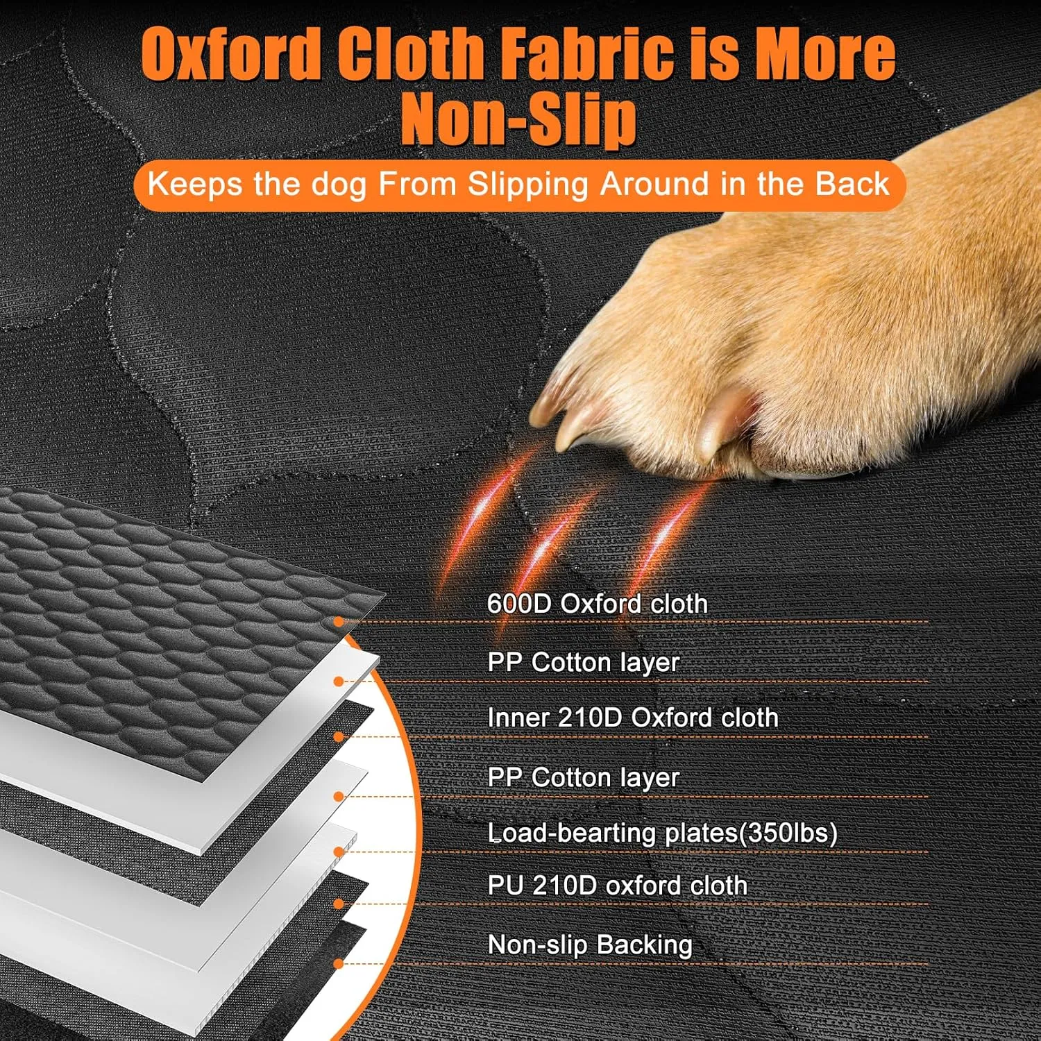 Back Seat Extender for Dogs, Car Seat Cover Back Seat Hard Bottom for Full Size SUV Small Truck, Dog Hammock with Mesh Window