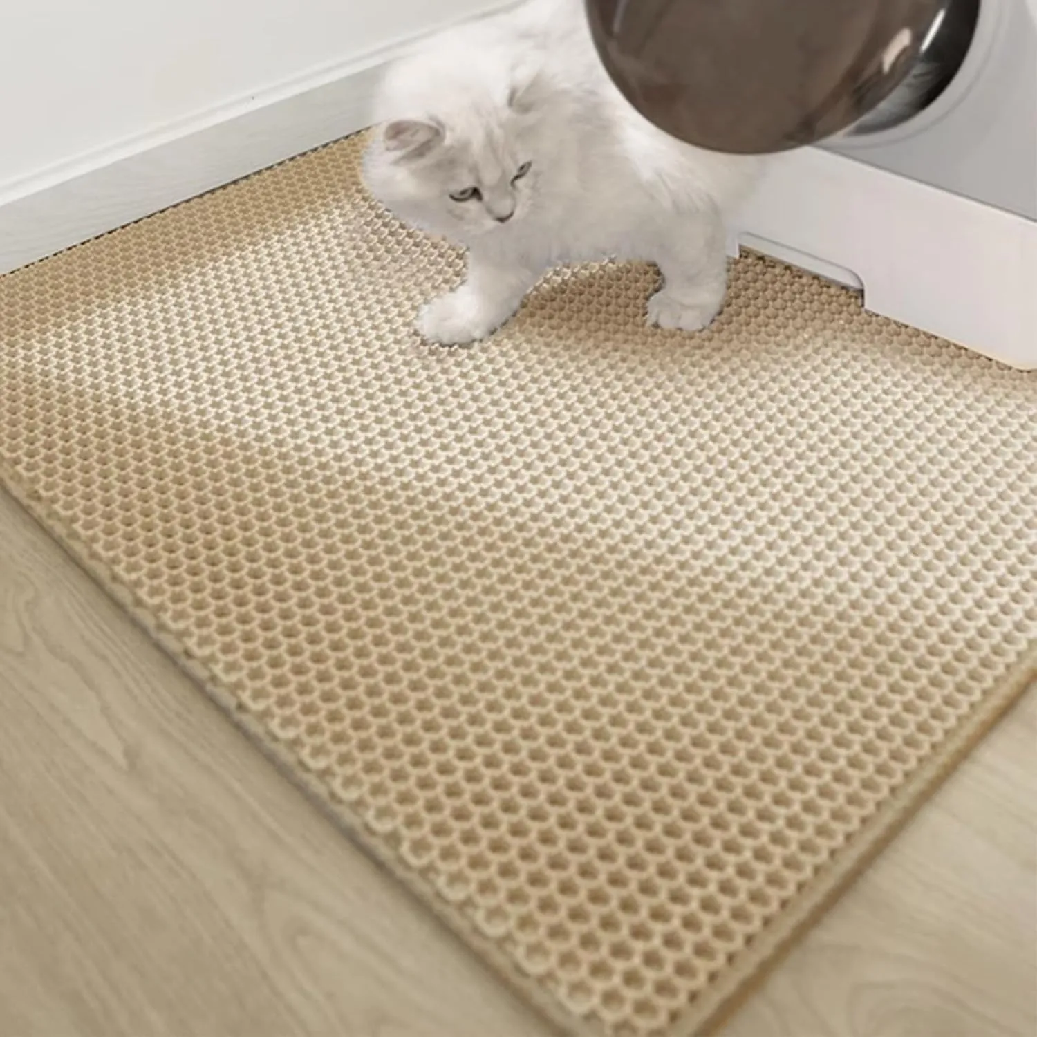 Cat Litter Mat - Cat Litter Mat Litter Trapping Mat 46x26/35x24/30x22/24x16/20x16/18x12 Inch Cat Litter Box Mat Extra Large, Honeycomb Double Layer Cat Litter Mat Tracking Washable Waterproof (18*12)