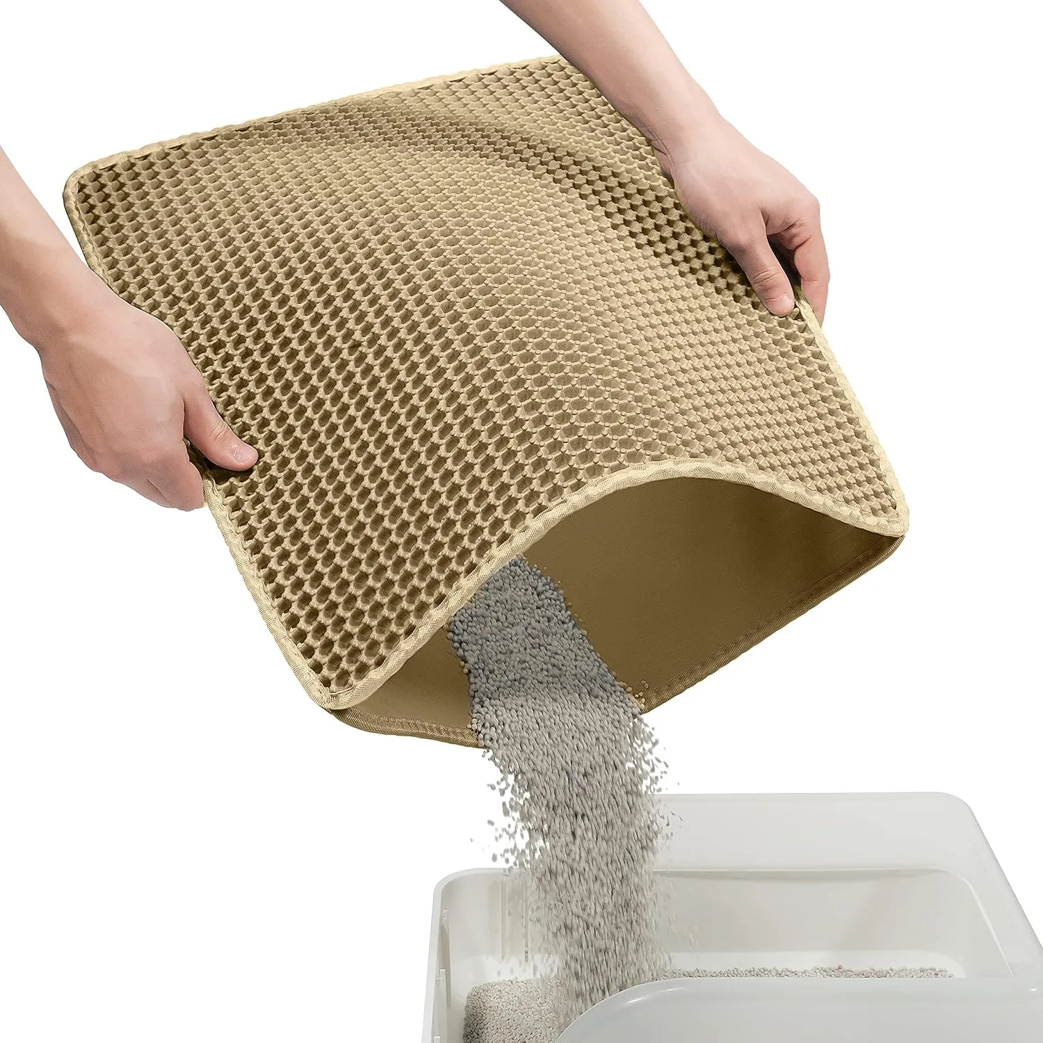 Cat Litter Mat - Cat Litter Mat Litter Trapping Mat 46x26/35x24/30x22/24x16/20x16/18x12 Inch Cat Litter Box Mat Extra Large, Honeycomb Double Layer Cat Litter Mat Tracking Washable Waterproof (18*12)