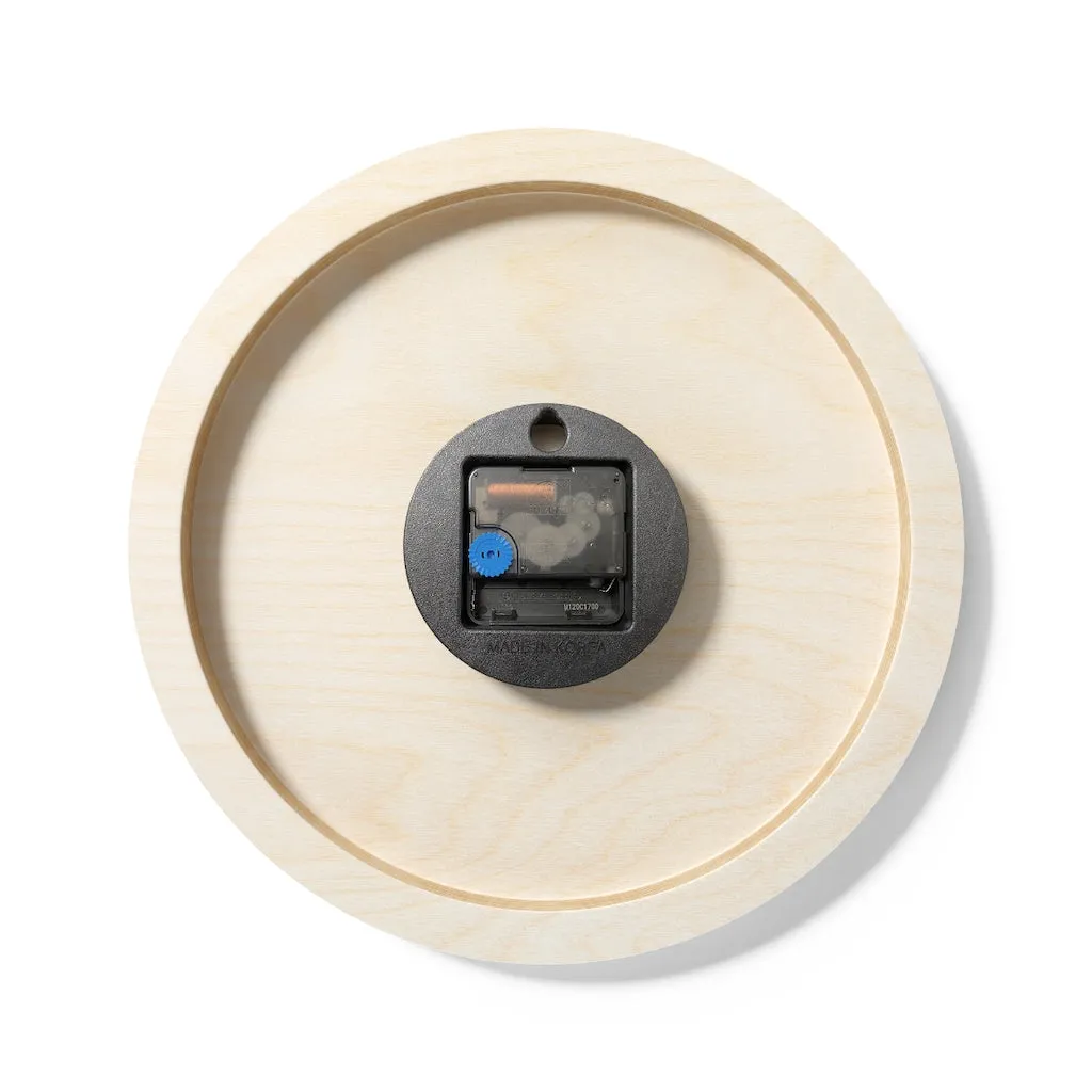 Cat Pattern Wooden Wall Clock