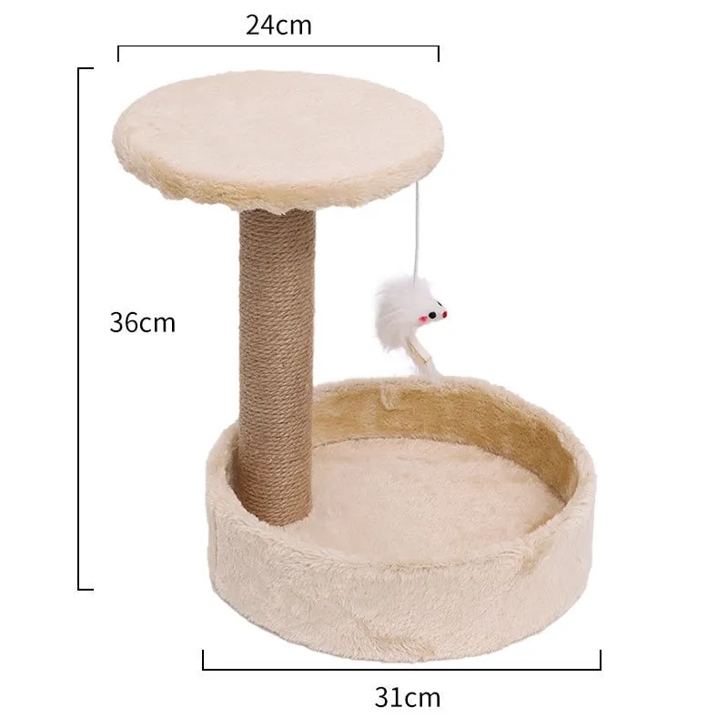 Cat scratcher sisal rope furniture climbing tree post wooden tree house