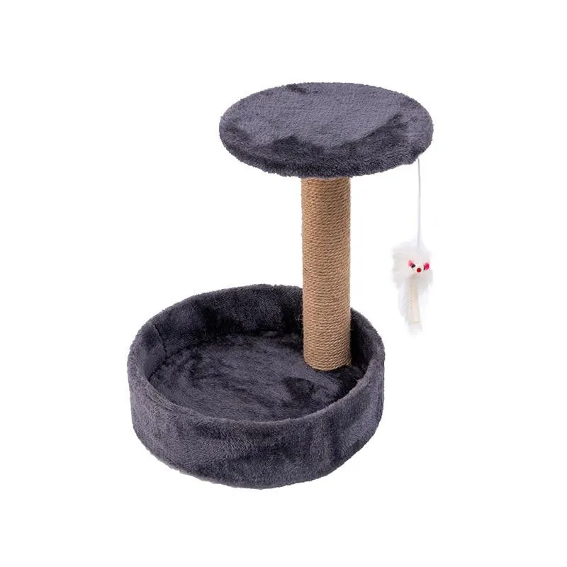 Cat scratcher sisal rope furniture climbing tree post wooden tree house
