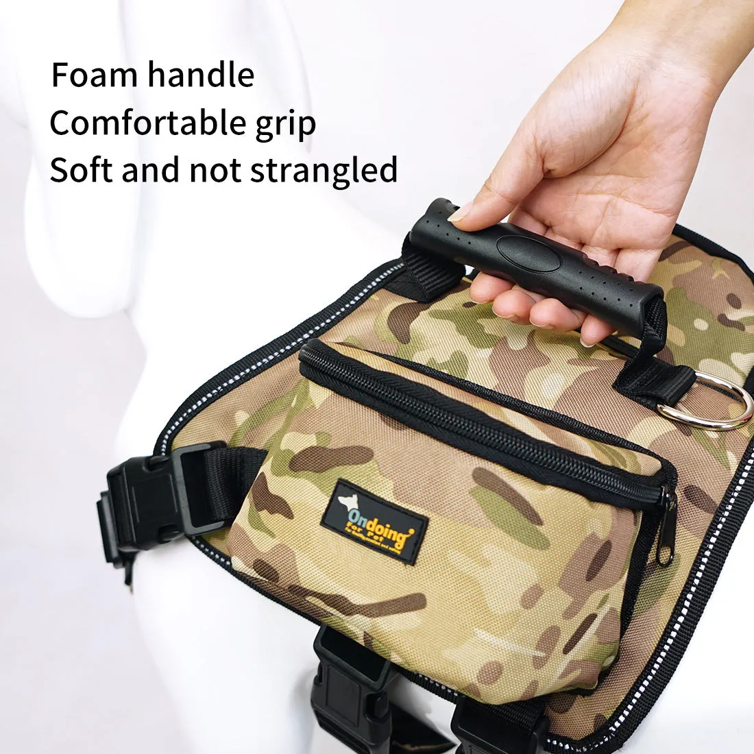 Dog Backpack Harness Pet Carrier Saddle Bag Reflective Adjustable Outdoor Hiking