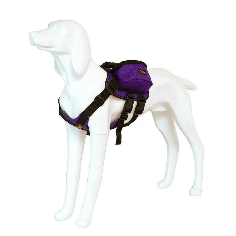Dog Backpack Harness Pet Carrier Saddle Bag Reflective Adjustable Outdoor Hiking