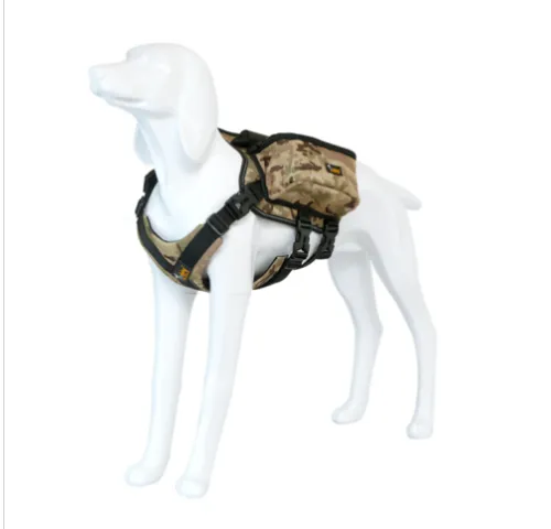 Dog Backpack Harness Pet Carrier Saddle Bag Reflective Adjustable Outdoor Hiking