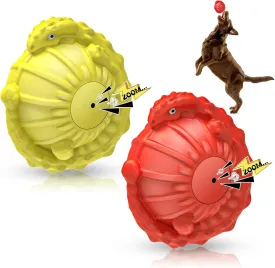 Dog Ball Toys 2Pack Aggressive Chewers - Tough Pool Floating Dog Balls - Hard Rubber Dog Squeaky Toys for Small,Medium,Large Dogs
