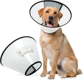 Dog Cone Collar for Surgery Recovery, Adjustable Soft Elizabethan Collar, Anti-Lick Protective Neck E-Collar for Dogs S