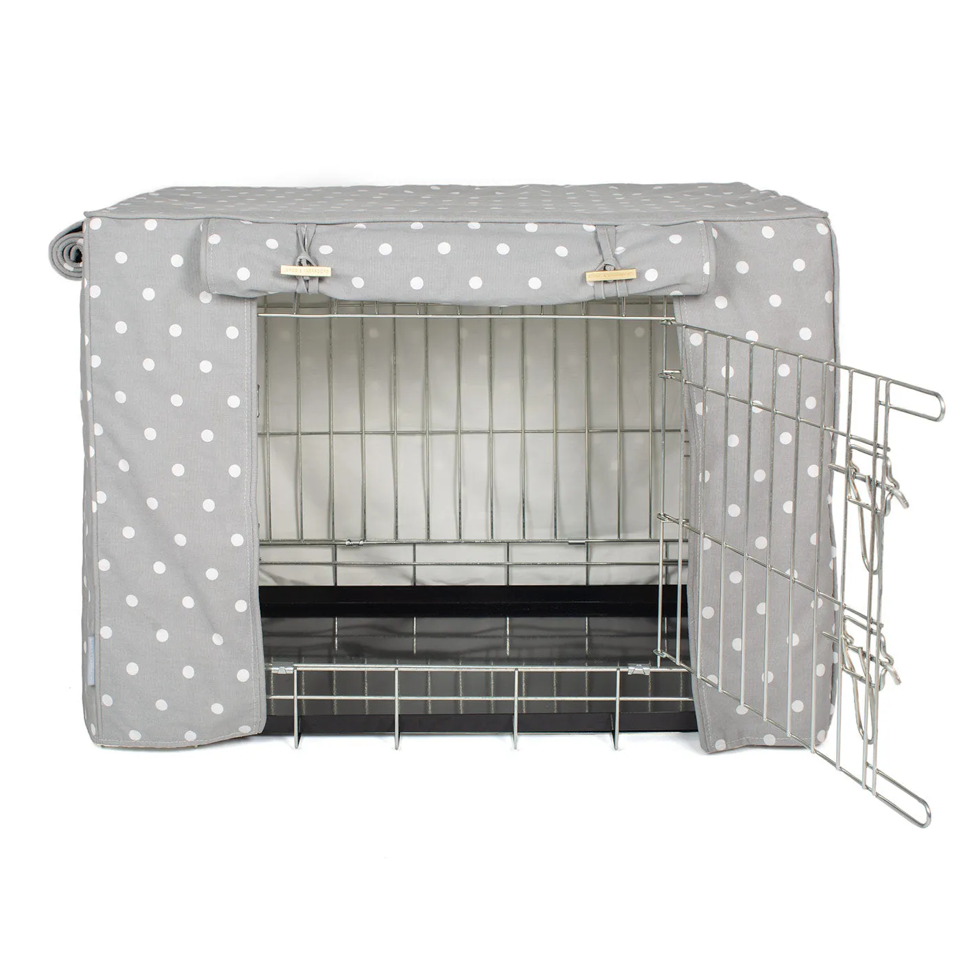 Dog Crate Cover in Grey Spot by Lords & Labradors