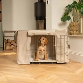 Dog Crate Cover in Natural Herringbone Tweed by Lords & Labradors