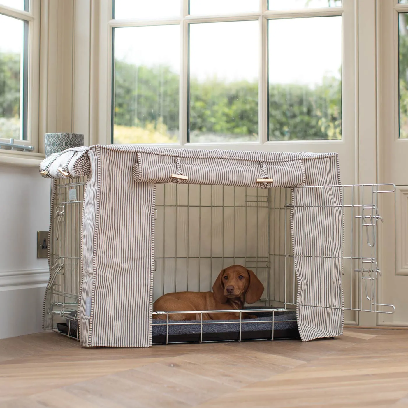 Dog Crate Cover in Regency Stripe by Lords & Labradors