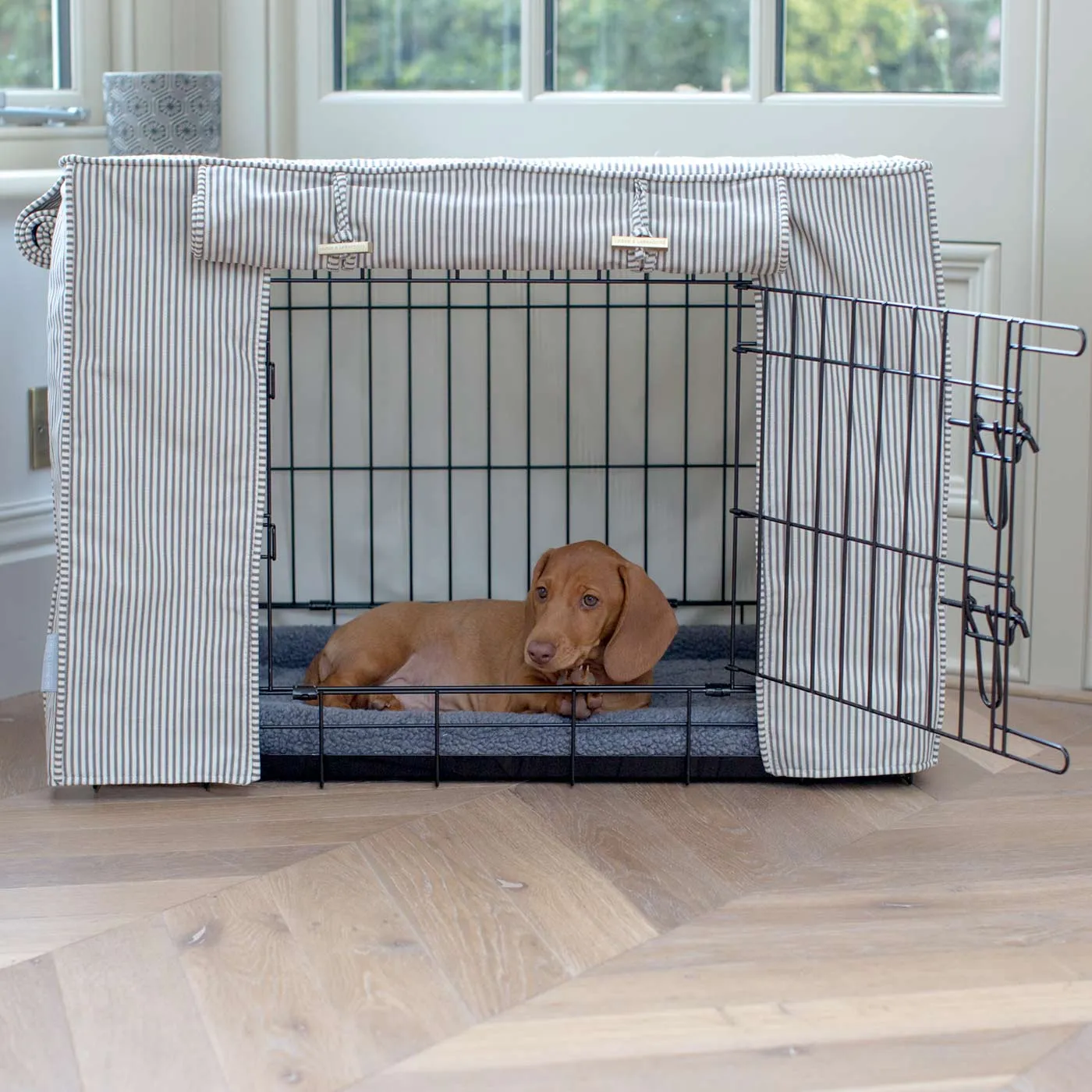 Dog Crate Cover in Regency Stripe by Lords & Labradors