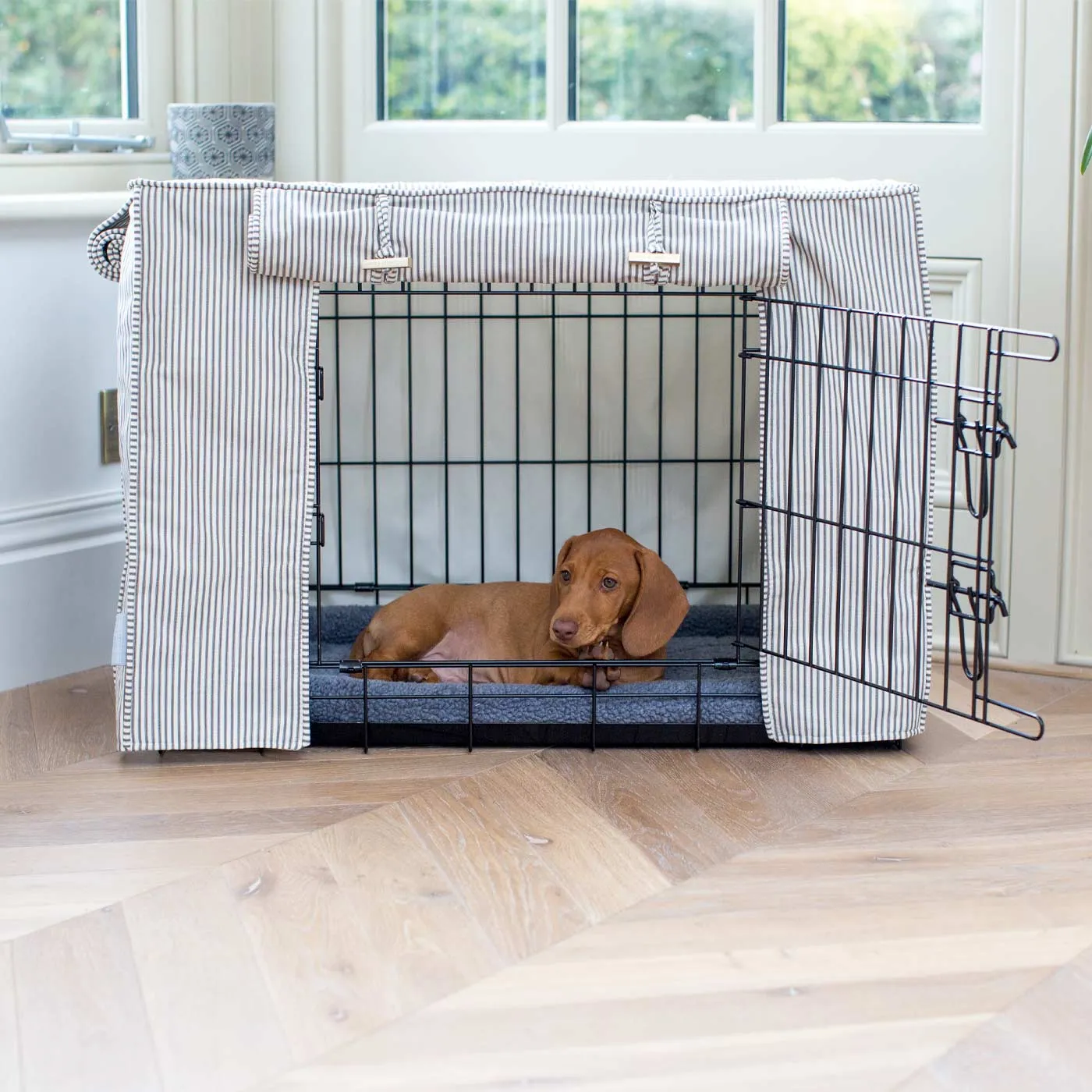 Dog Crate Cover in Regency Stripe by Lords & Labradors