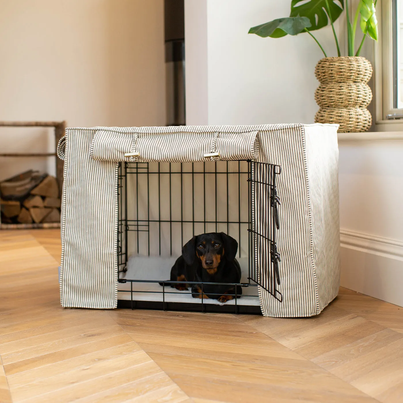 Dog Crate Cover in Regency Stripe by Lords & Labradors