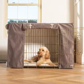 Dog Crate Cover In Silt Velvet by Lords & Labradors
