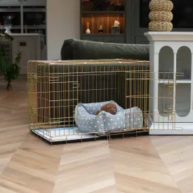 Dog Crate with Cosy & Calming Puppy Crate Bed in Grey Spot by Lords & Labradors