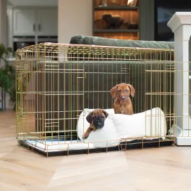 Dog Crate with Cosy & Calming Puppy Crate Bed in Ivory Bouclé by Lords & Labradors
