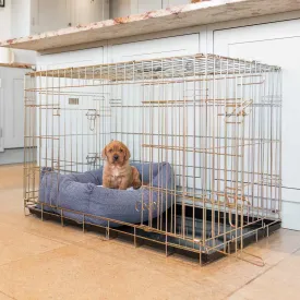 Dog Crate with Cosy & Calming Puppy Crate Bed in Oxford Herringbone by Lords & Labradors
