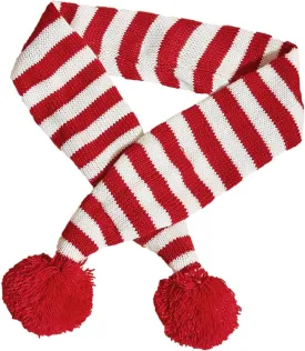 Dog Winter Knitted Scarf - Christmas Xmas Cute Decorate Gift for Dogs and Cats - Mini Animal Santa Scarf - L White Red Stripe