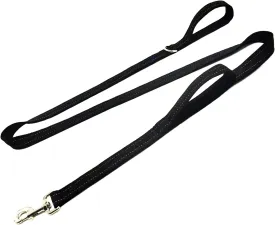 Dual Padded Handle Walking And Training Standard Leashes For Large Dogs With Reflective Stitching,360 Rotatable Heavy Duty Metal Buckle,D-Ring,Durable Nylon,6Ft Long For Big Dogs Over 70 Pounds Black