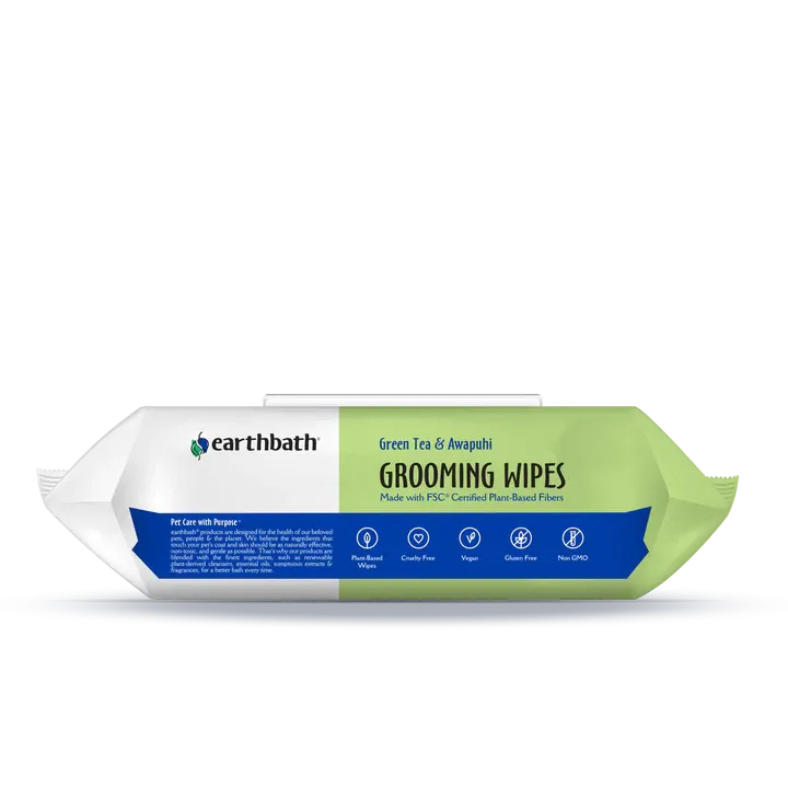 Earthbath Green Tea and Awapuhi Grooming Wipes 100-pack