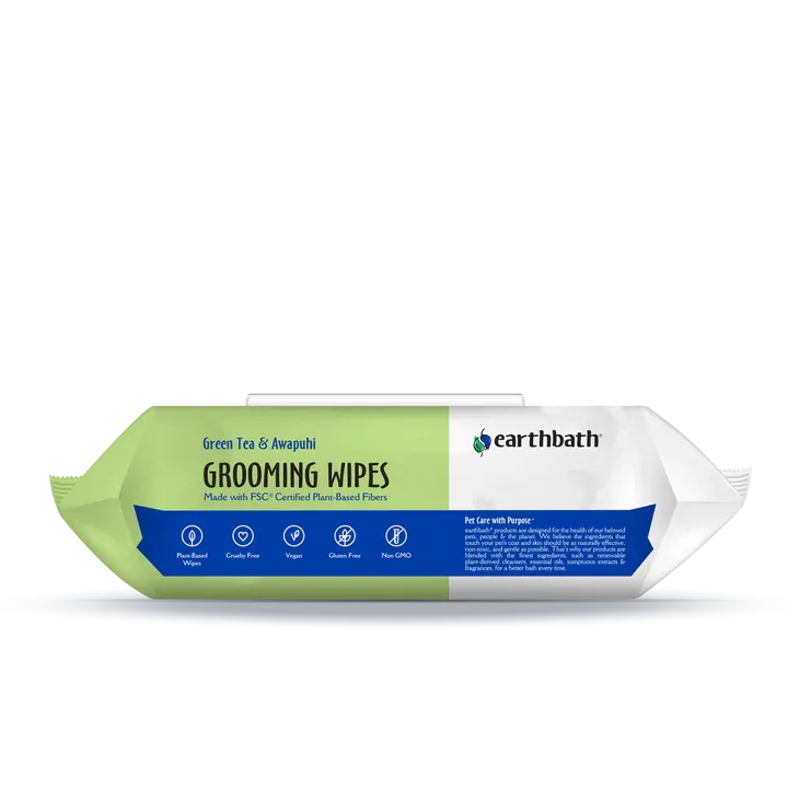 Earthbath Green Tea and Awapuhi Grooming Wipes 100-pack
