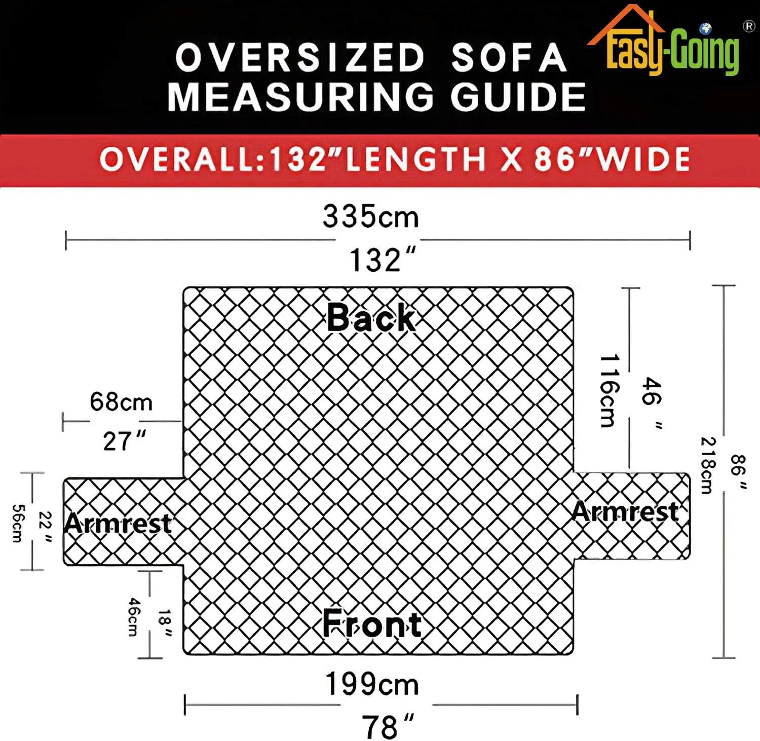 Easy-Going Reversible Oversized Couch Cover for 3 Cushion Couch Sofa Cover for Dogs Water Resistant Furniture Protector Cover with Foam Sticks for Pet Cat (Oversized Sofa, Gray/Gray)