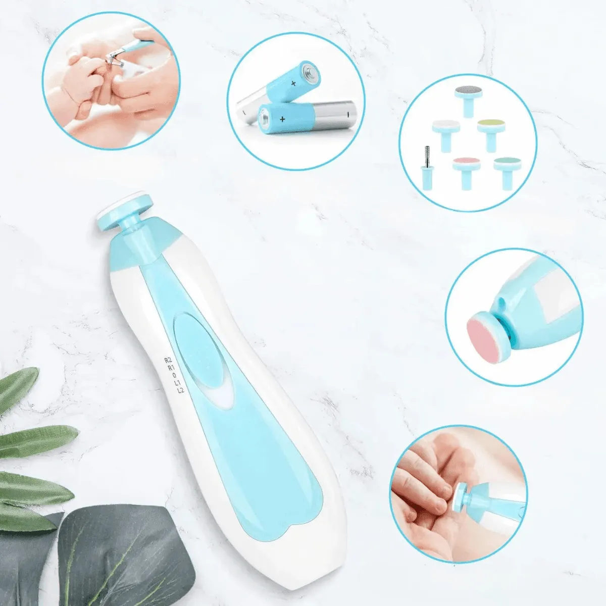 Electric Baby Nail Trimmer, Safe & Gentle for Infants, Multifunctional Nail File, Easy to Use, Ergonomic Grip, Available in Pink and Blue