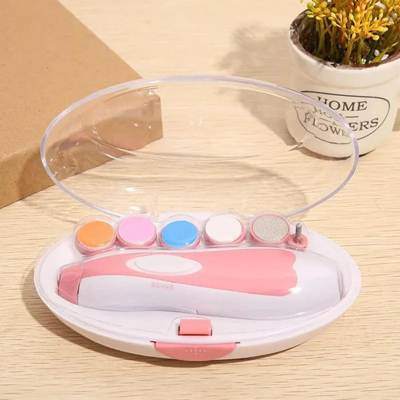 Electric Baby Nail Trimmer, Safe & Gentle for Infants, Multifunctional Nail File, Easy to Use, Ergonomic Grip, Available in Pink and Blue