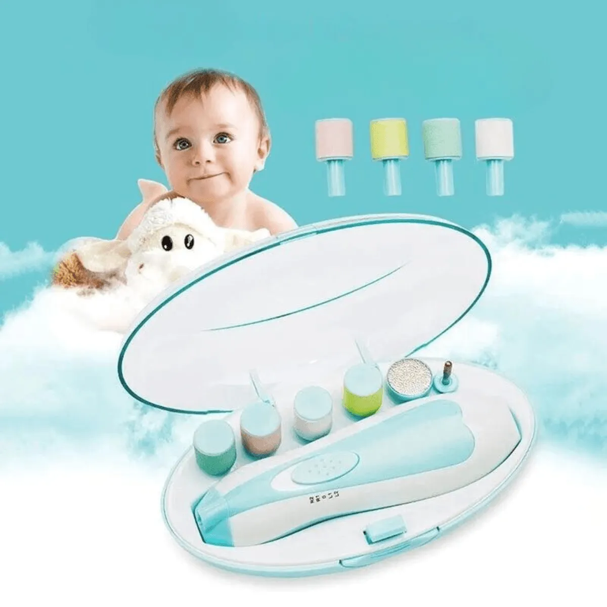 Electric Baby Nail Trimmer, Safe & Gentle for Infants, Multifunctional Nail File, Easy to Use, Ergonomic Grip, Available in Pink and Blue