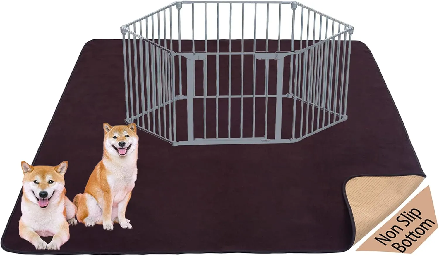 Extra Large Washable Pee Pads for Dogs Reusable Dog Floor Mats 60" x 60", Non Slip Puppy Training Pad, Whelping Pads for Guinea Pigs, Bunnies, Cats by MIIMER