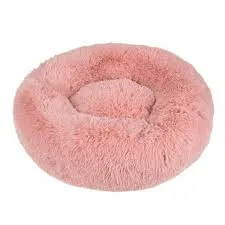 Faux-Shag Donut Cuddler Cat Bed