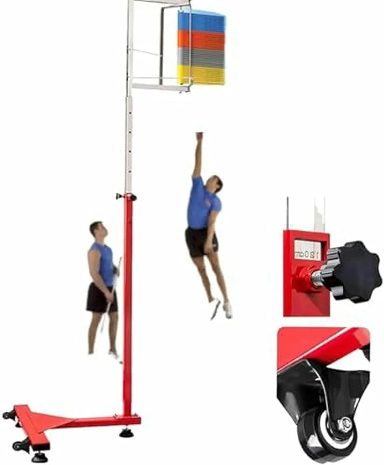 Free-Standing Jump Measurement TesterVertical Jump TesterAdults Vertical Jump Tester, 1.7-3.6m Adjustable Vertical Jump Trainer for Basketball, Youth Vertical Jump Tester Measurer Pole, Jum~/