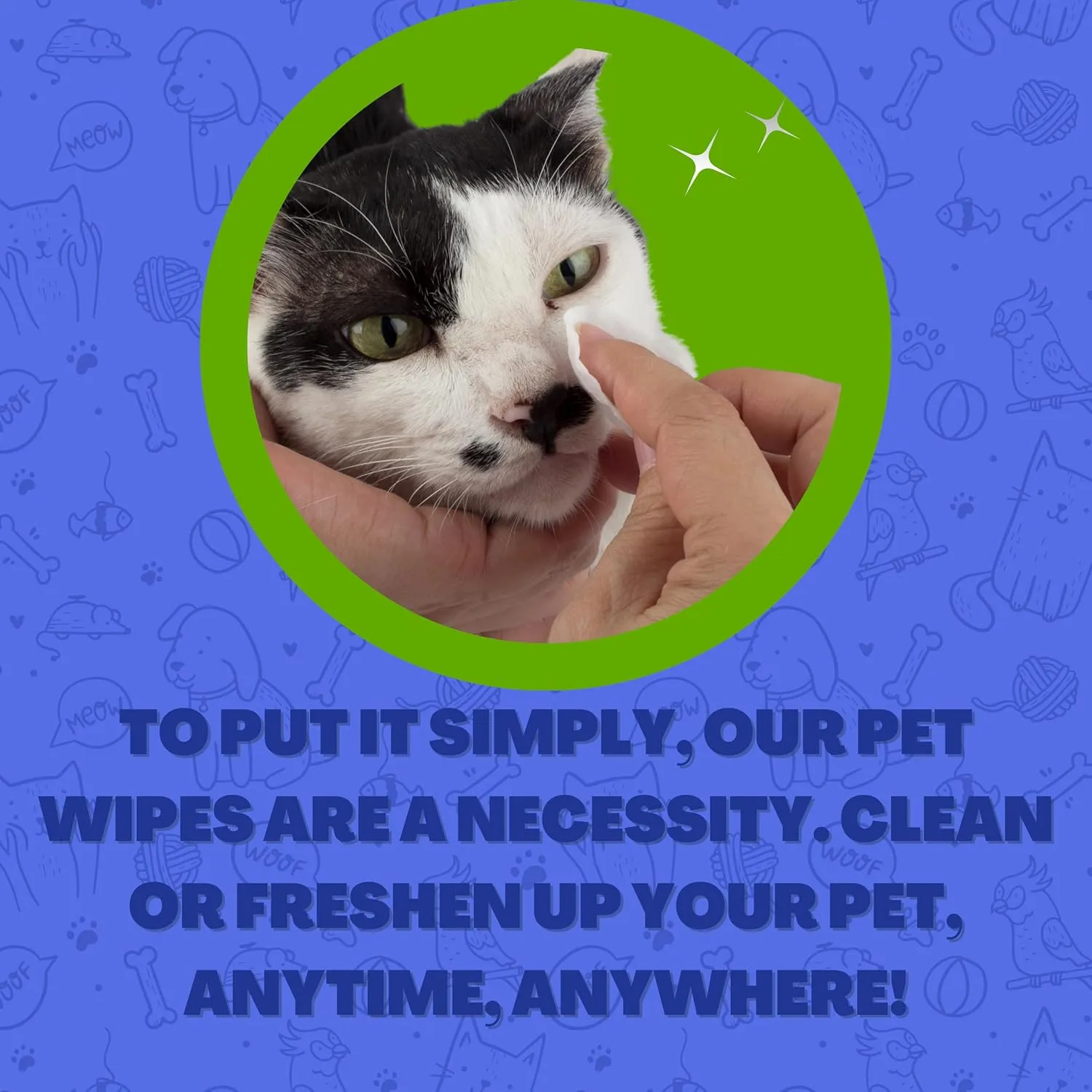 FurryFriends Pet Wipes | Blueberry Scented | Hypo-allergenic | Alcohol Free| Deodorizing | Removes Loose Hair & Dirt | Incredibly Clean | 100 ct. 1 Pack