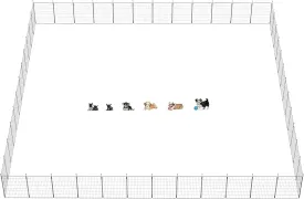 FXW MiniPaws Dog Playpen for Yard & RV Camping, Expandable 32-inch 48 Panels for Small and Medium Dogs, Portable for Indoor and Outdoor Use