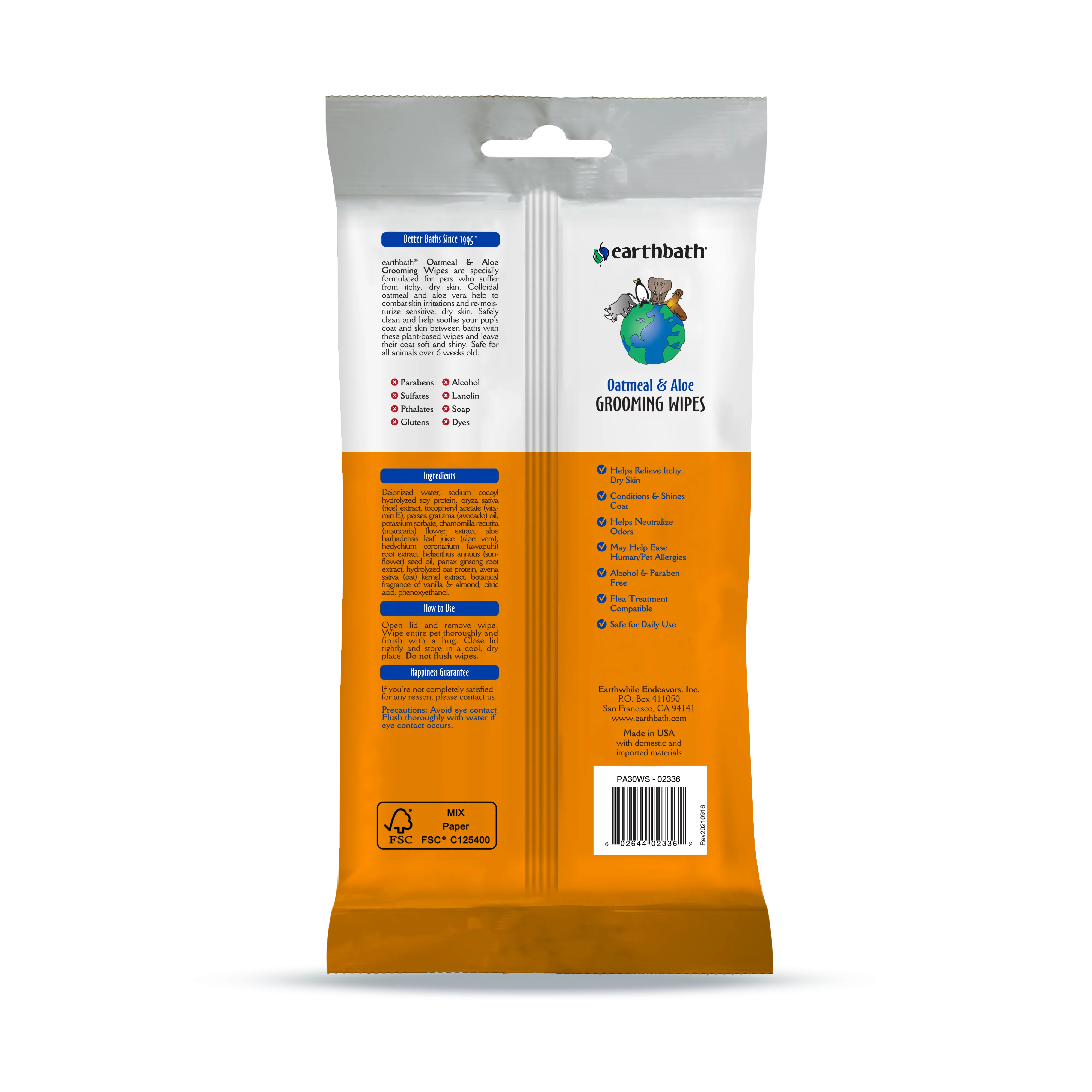 Grooming Wipes - Oatmeal & Aloe