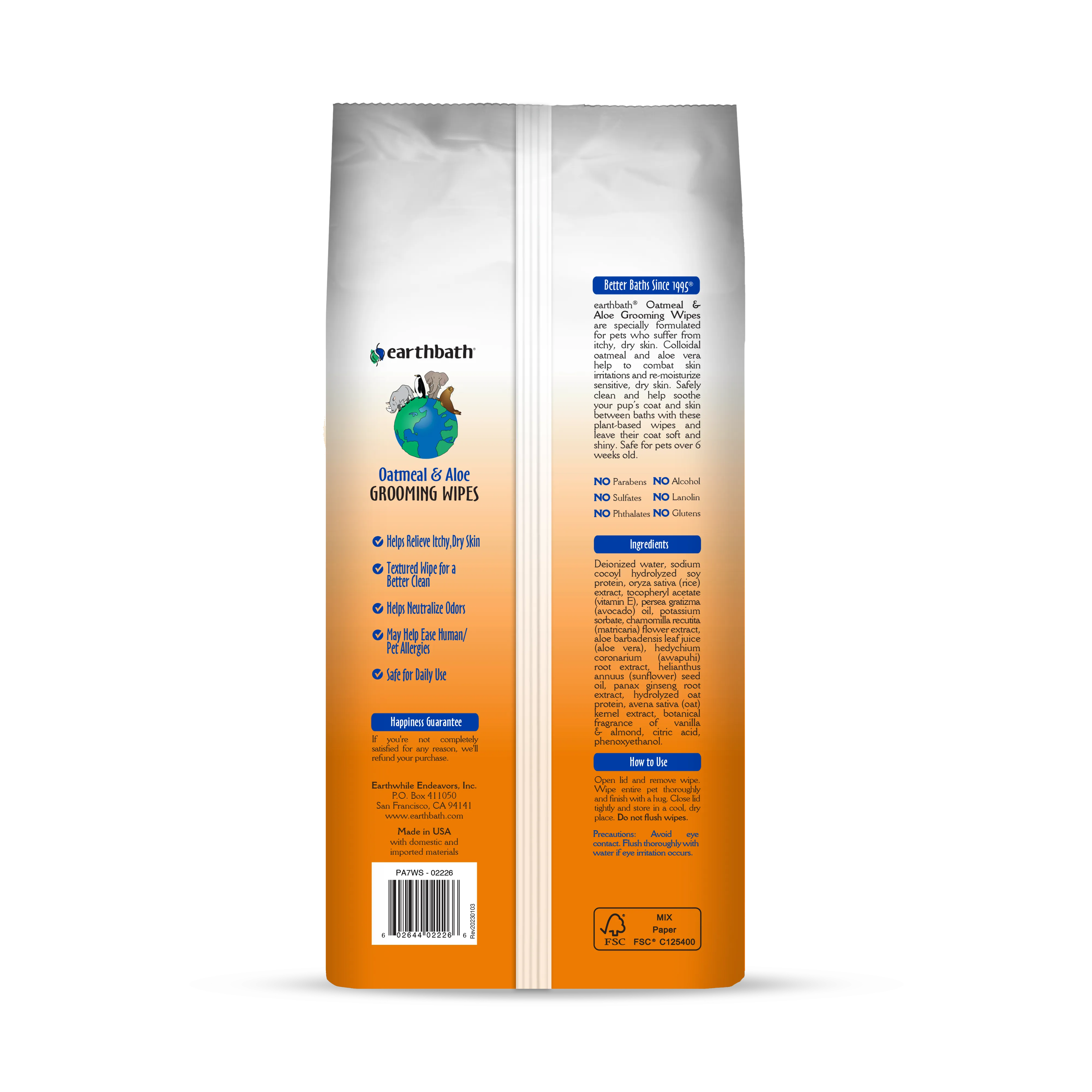 Grooming Wipes - Oatmeal & Aloe