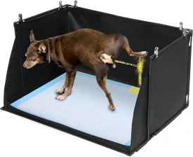 HOMBYS Dog Pee Pad Holder with High Walls, No-Spill Indoor Potty for Large Dogs, Foldable Puppy Litter Box, Black 33.8 x 28 x 17.7 Inches, Patent Pending