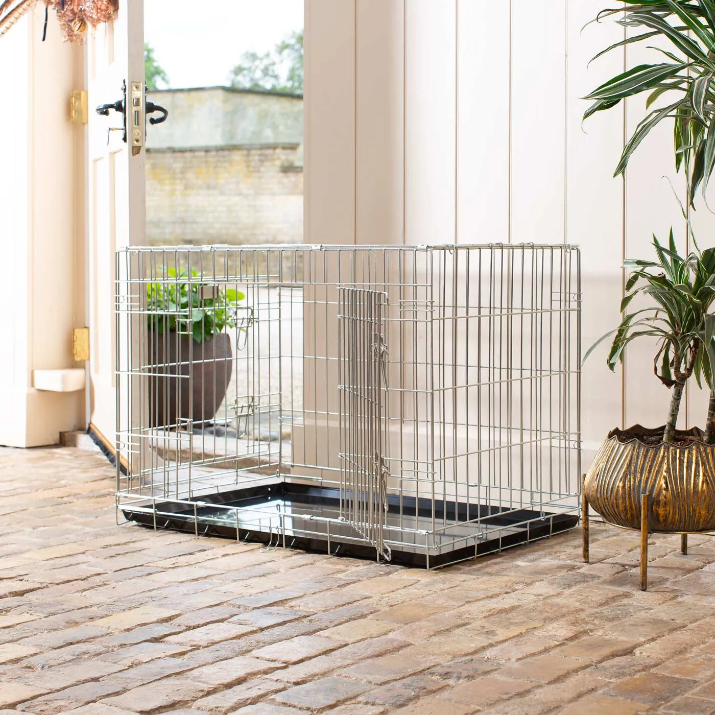 Imperfect Deluxe Dog Crate in Silver by Lords & Labradors