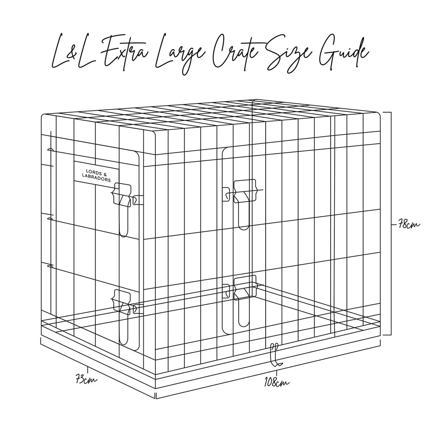 Imperfect Deluxe Dog Crate in Silver by Lords & Labradors